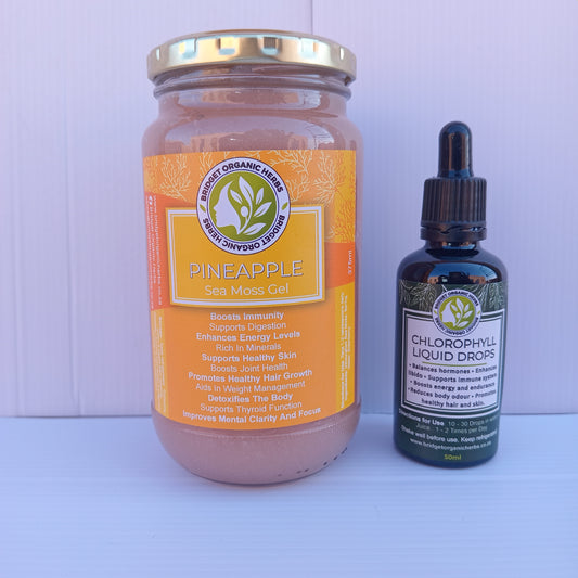 Pineapple Seamoss Gel + Chlorophyll Liquid Drops 50ml