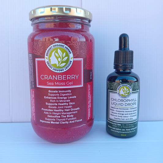 Cranberry Seamoss Gel + Chlorophyll Liquid Drops 50ml