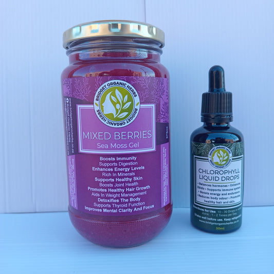 Mixed Berries Seamoss Gel + Chlorophyll Liquid Drops 50ml